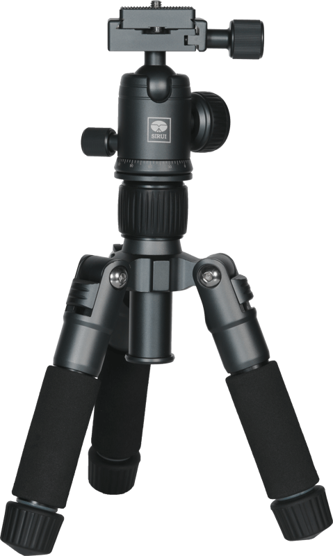 Sirui TT-50 Tabletop tripod with adjustable legs and camera mount for compact photography solutions.