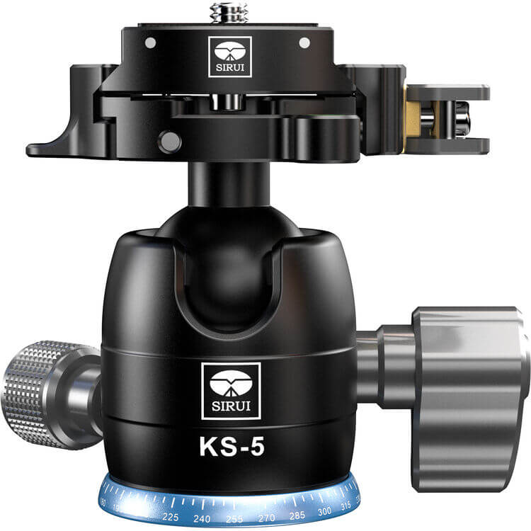 SIRUI KS Series Quick Release Ball Head KS-5 with quick release flip lock and adjustable features.