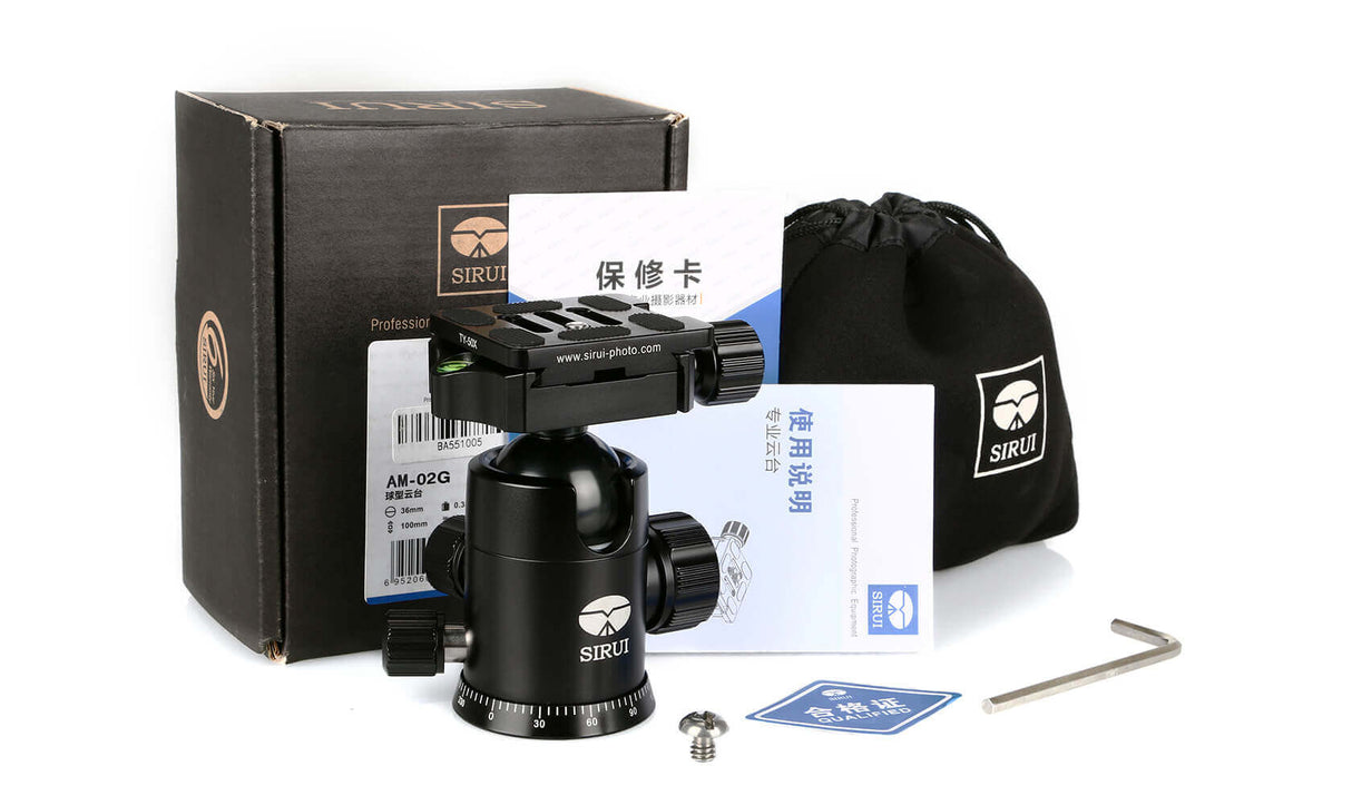 SIRUI AM-02G Ball Head with Quick Release Plate Safety Lock System 5