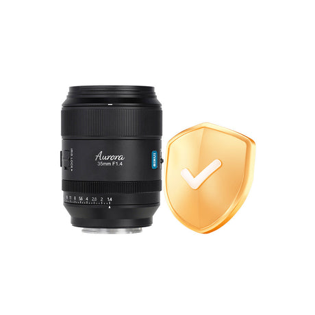 Sirui Care For AURORA 35mm F1.4 Full-frame Autofocus Lens with accident protection badge