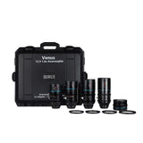SIRUI Venus Full-Frame Anamorphic Lens set including T2.9 1.6x lenses and case for filmmakers and photography.