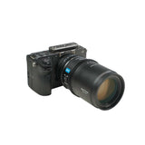 SIRUI Astra Series 1.33x Full Frame Auto Focus Anamorphic Cine Lens attached to a camera