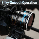 SIRUI Night Walker T1.2 S35 Frame Cine Lens Series on camera showcasing silky-smooth operation.