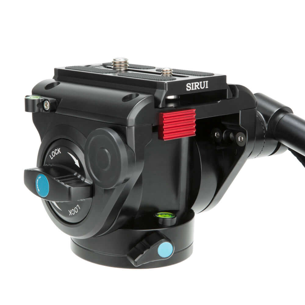 SIRUI P-326SR Multifunction Carbon Monopod with VH-10 Fluid Video Head - PSR Series fluid head close-up.