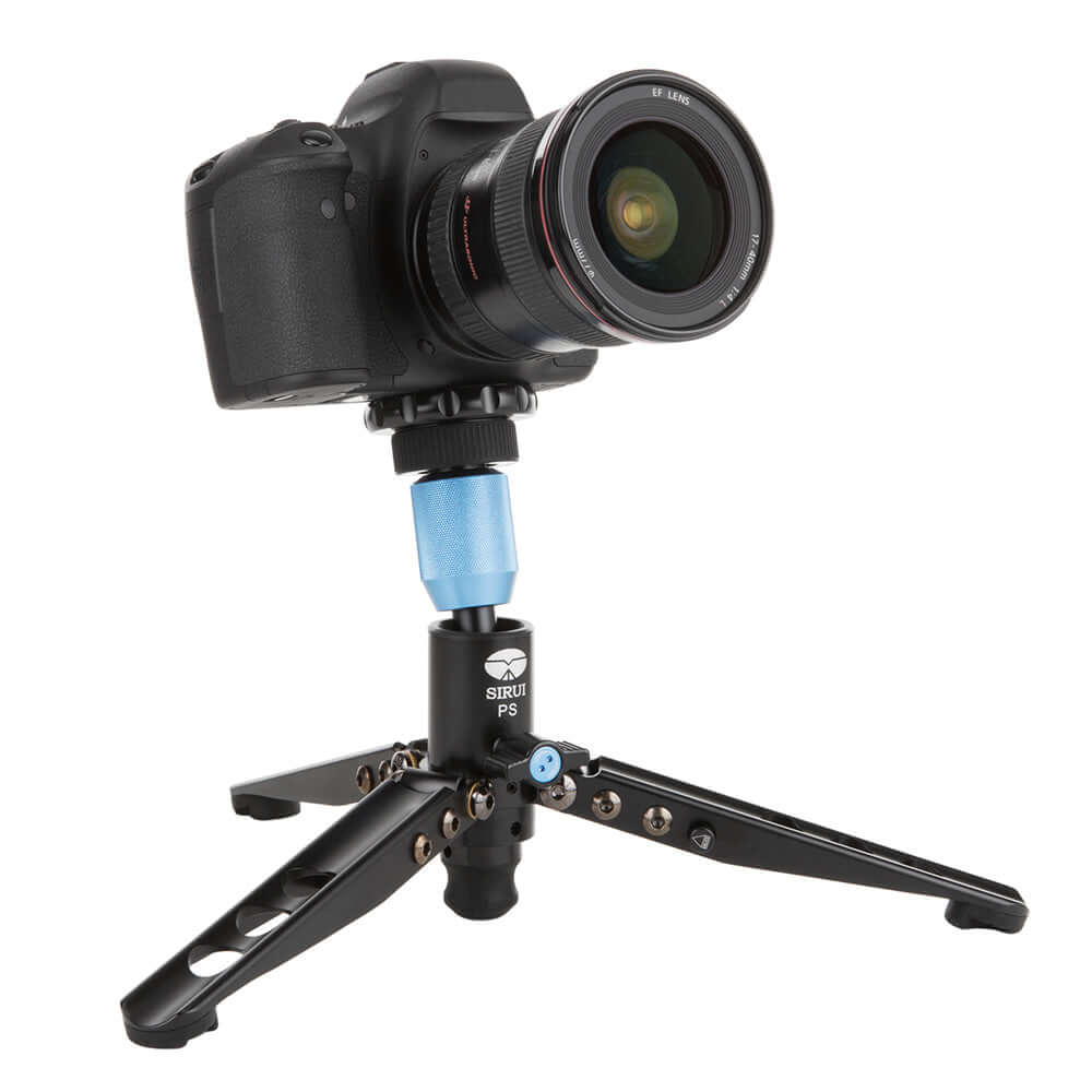 SIRUI P-426SR Multifunction Carbon Monopod with VH-10 Fluid Video Head - PSR Series supporting a camera on a tripod base.