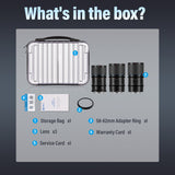 What's in the box for SIRUI Saturn 35/50/75mm T2.9 1.6x Full-Frame Carbon Fiber Anamorphic Lens?
