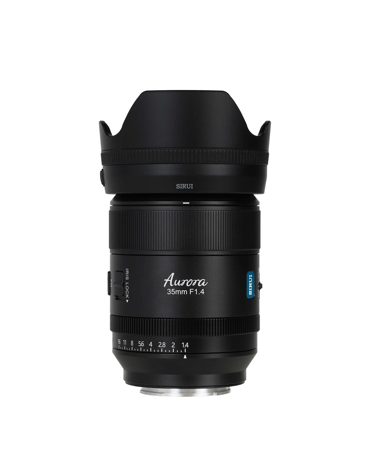 SIRUI AURORA Series 35mm F1.4 Full-frame Autofocus Lens with hood view