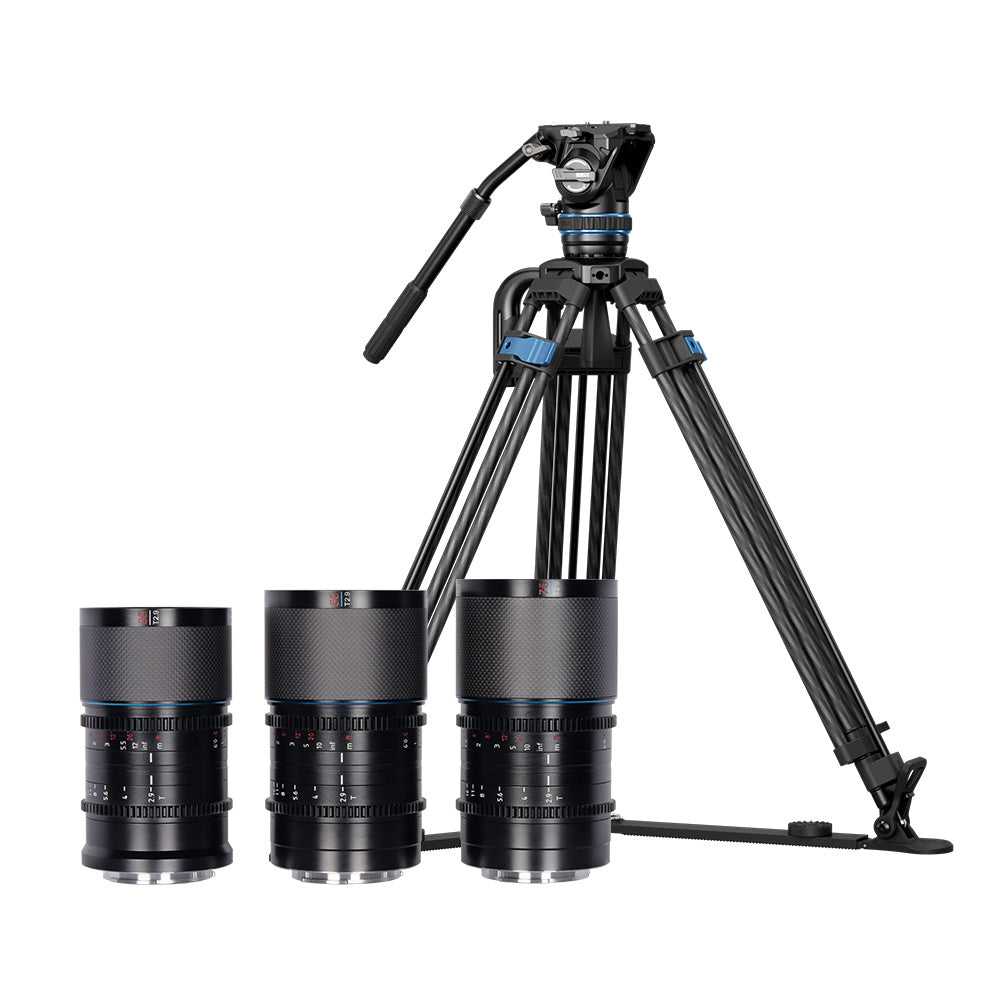 SIRUI Saturn 1.6x Anamorphic Lens + SQ75 Video Tripod with S5 Hydraulic Fluid Head