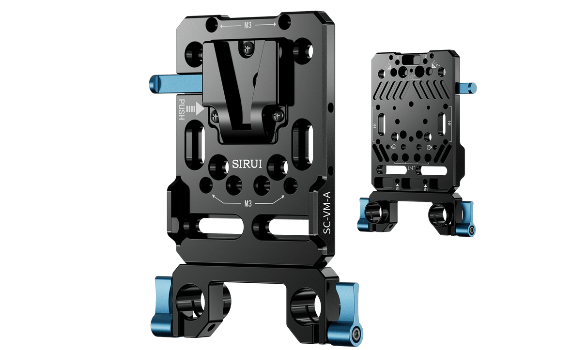 Sirui V Mount Battery Plate with Dual 15mm Rod Clamps SC-VM-A