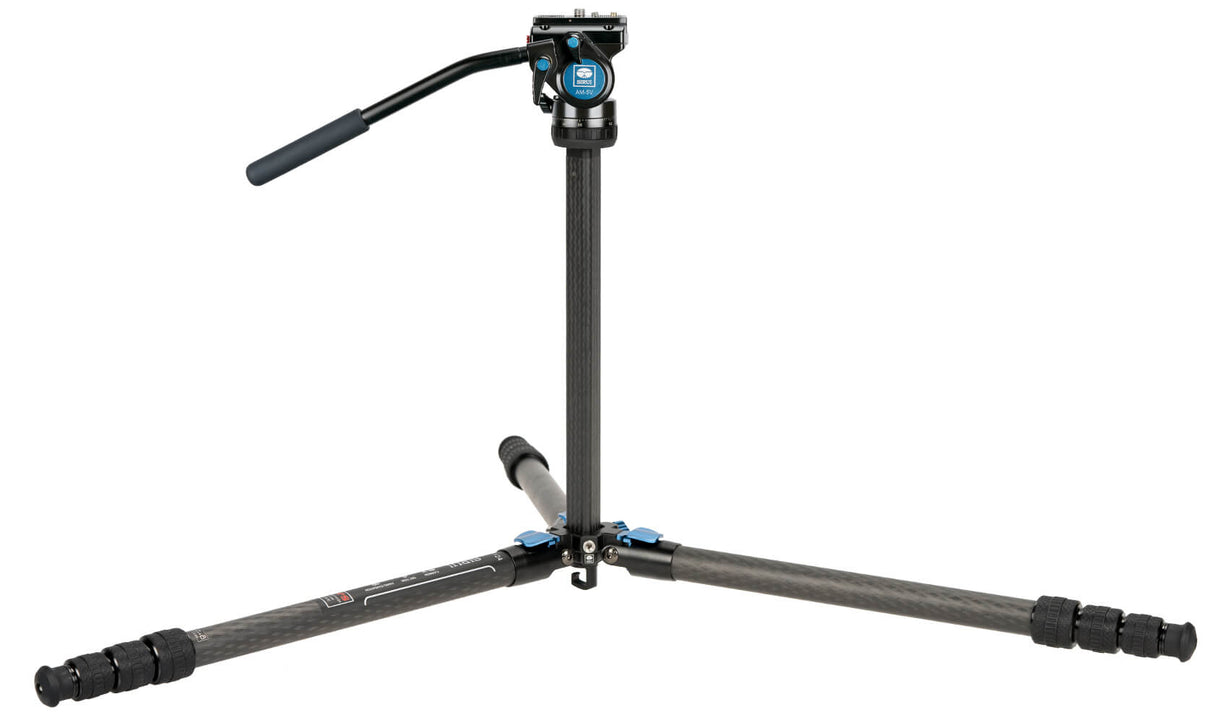 SIRUI Lightweight AM-124 Carbon Fiber Tripod with AM-5V Fluid Head