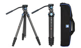 SIRUI Lightweight AM-124 Carbon Fiber Tripod with AM-5V Fluid Head
